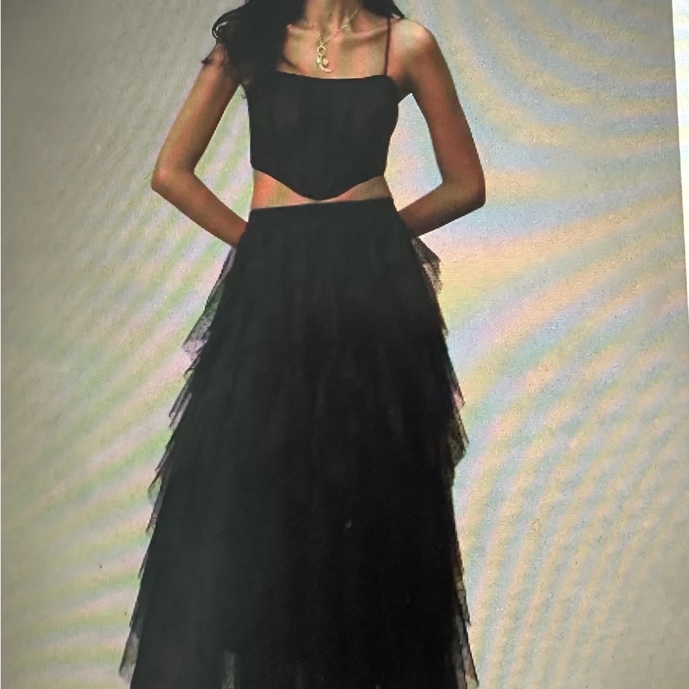 Anthropologie Black Asymmetrical Skirt